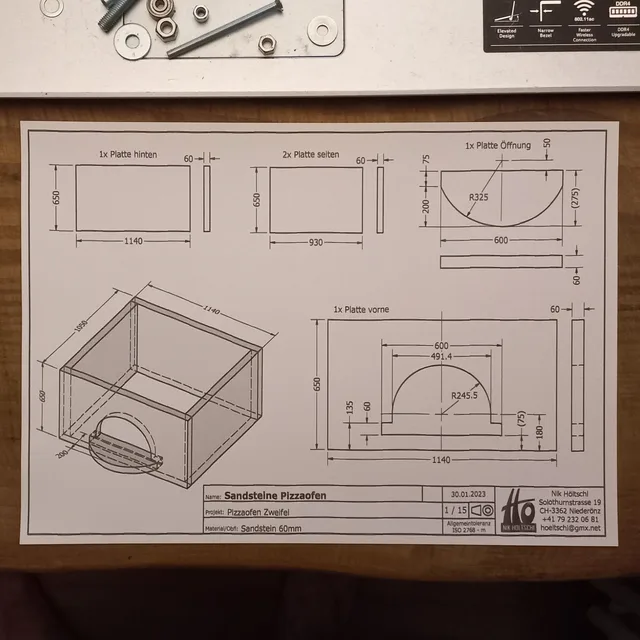 Zeichnung für den Steinmetz
