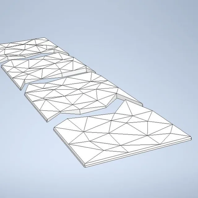 3D-Modell in vier Teilen